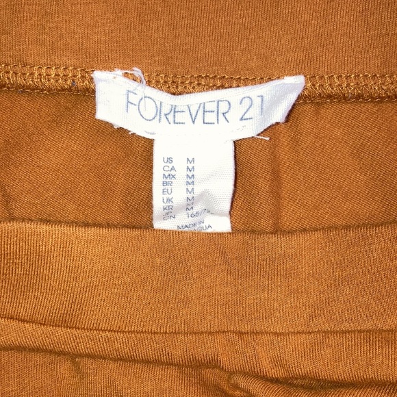 Forever 21 mustard/golden yellow/orange plain circle/skater skirt, Medium - Picture 6 of 12